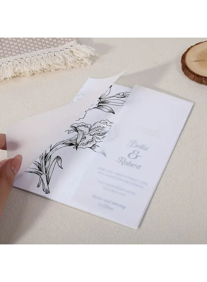 20 Pcs Solid Color Transparent Matte Wedding Invitation Envelopes Pre Folded Stationery - Image 5