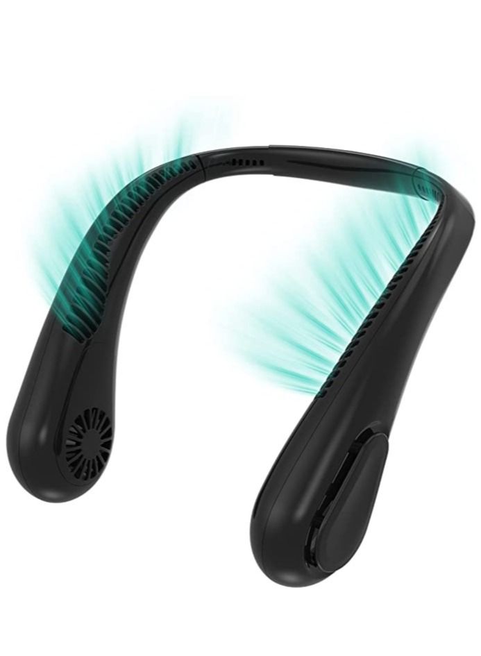 Neck Fan Portable Personal Fan 5000mAh Battery Operated Wearable Cooling Fan- Max 21H Working Time 4 Speed USB C Rechargeable- for Outdoor Traveling Patio Garden Work Home Kitchen(Black) - Image 1
