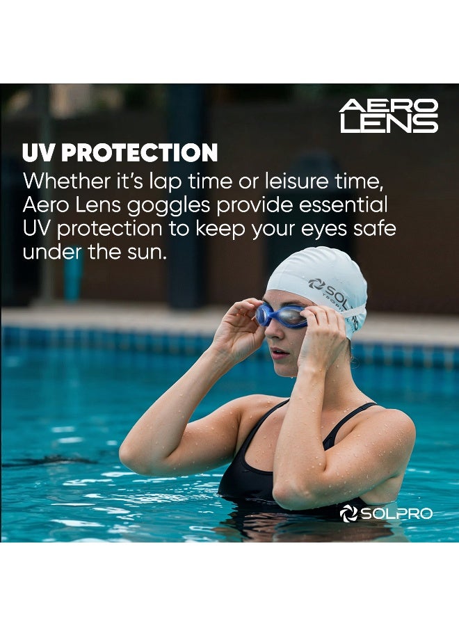SOLPRO Aero Lens Adult Swimming Goggles (Blue/Grey) - Image 4