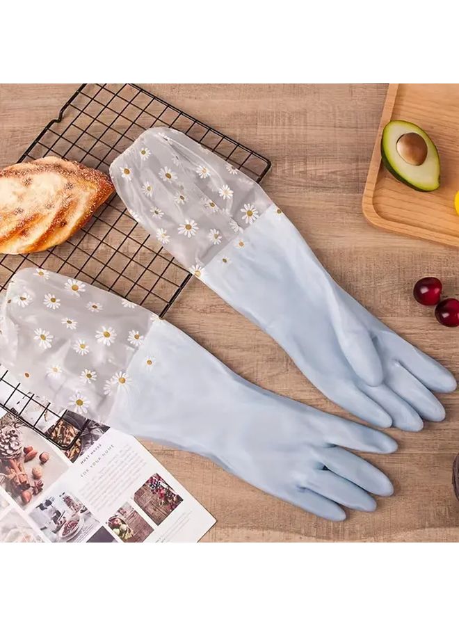 Transparent Reusable Long Sleeve Rubber Gloves Multipurpose Kitchen Cleaning Dishwashing Oven Pet Household Use - Image 5