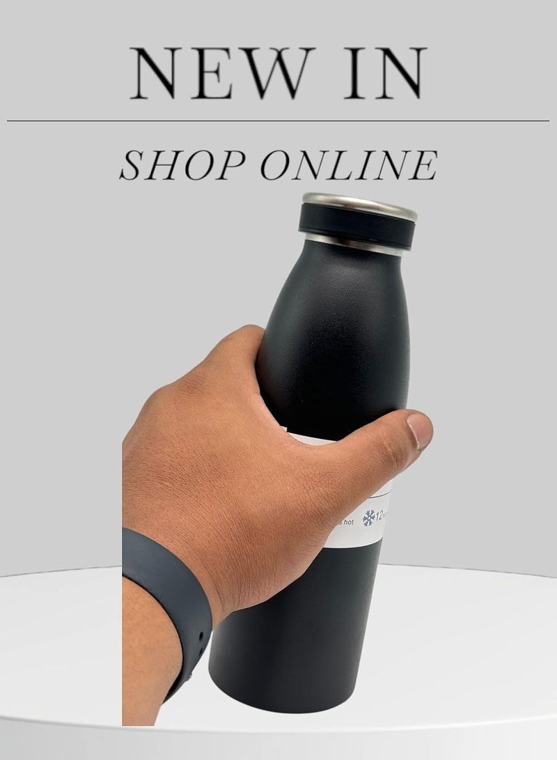 كيوشوب زجاجة مياه ترمس بريميوم من كيوشوب®️ سعة (500ml)، زجاجة شرب عالية الجودة، تحافظ على المشروبات ساخنة وباردة، مثالية للاطفال، معزولة بتفريغ الهواء، امنة للاستخدام في غسالة الصحون  - Image 3