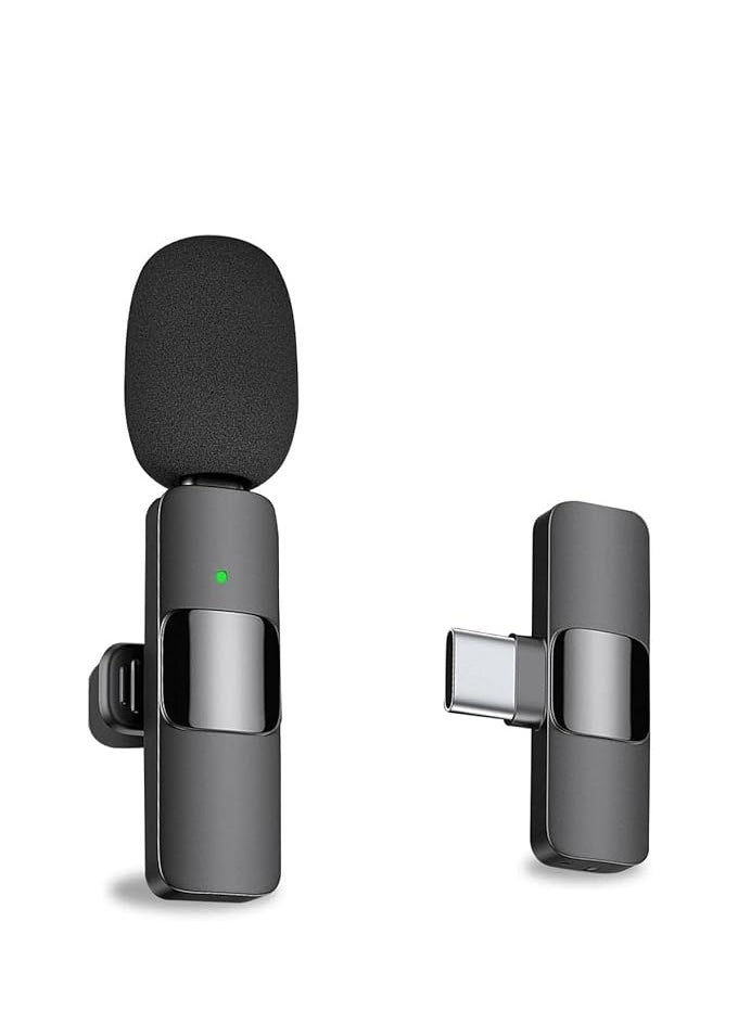 Generic Professional Wireless Lavalier Lapel Microphone for Android Computer - Cordless Omnidirectional Recording Mic USB C Interface for Interview Video Podcast Vlog YouTube (USB-C 1 to 1)  - Image 1