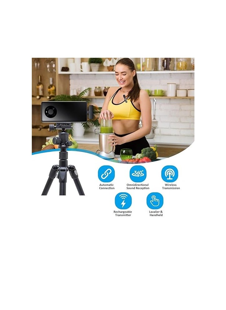 Generic Professional Wireless Lavalier Lapel Microphone for Android Computer - Cordless Omnidirectional Recording Mic USB C Interface for Interview Video Podcast Vlog YouTube (USB-C 1 to 1)  - Image 2