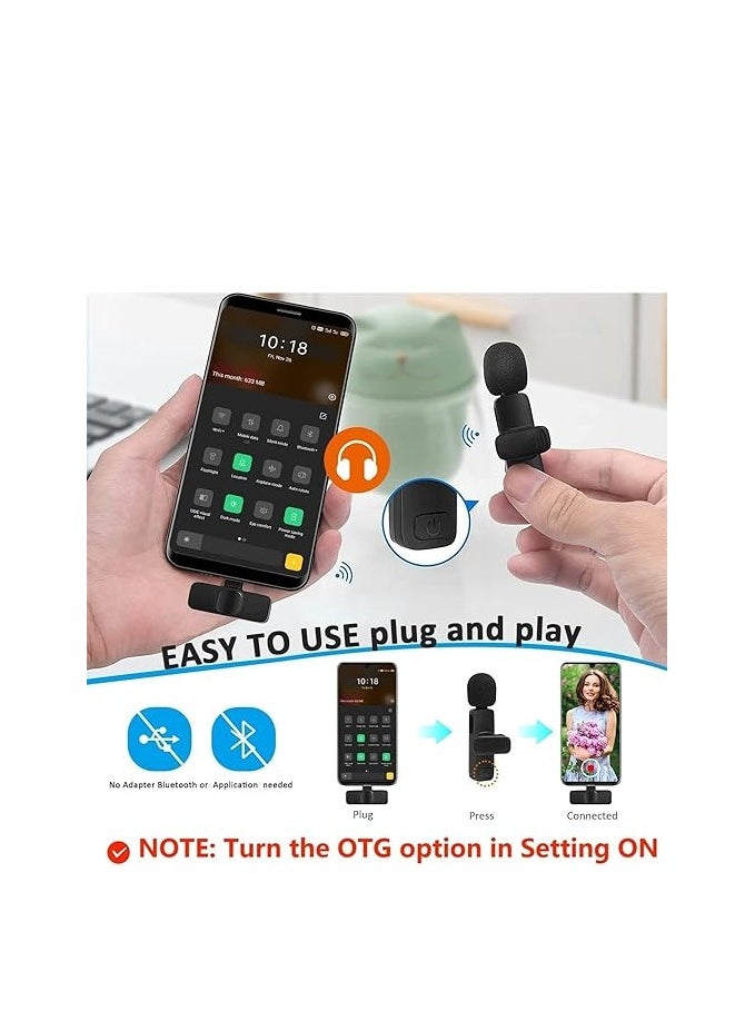 Generic Professional Wireless Lavalier Lapel Microphone for Android Computer - Cordless Omnidirectional Recording Mic USB C Interface for Interview Video Podcast Vlog YouTube (USB-C 1 to 1)  - Image 4
