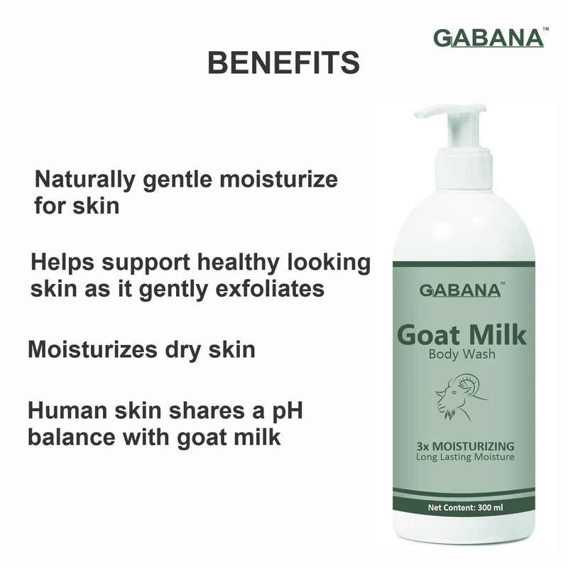 GABANA Goat Milk Body Wash for Long Lasting Moisture (Pack of 1, 300 ml)|Goat Milk body Wash for Skin Whitening GOAT milk body Wash for Dry Skin Body Cleanser Milk for body wash Milk for Dry Skin| - Image 5
