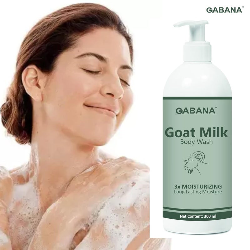 GABANA Goat Milk Body Wash for Long Lasting Moisture (Pack of 1, 300 ml)|Goat Milk body Wash for Skin Whitening GOAT milk body Wash for Dry Skin Body Cleanser Milk for body wash Milk for Dry Skin| - Image 2