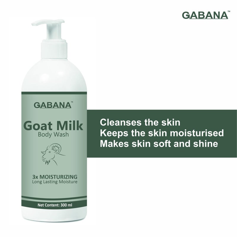 GABANA Goat Milk Body Wash for Long Lasting Moisture (Pack of 1, 300 ml)|Goat Milk body Wash for Skin Whitening GOAT milk body Wash for Dry Skin Body Cleanser Milk for body wash Milk for Dry Skin| - Image 4