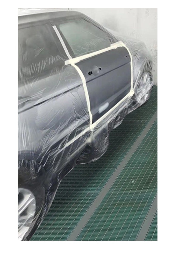 DATO Plastic Masking Film for Automotive Paint – 4m x 300m Roll, 8 Micron HDPE – Static Cling, Tear-Resistant Sheeting for Car Paint Protection, Overspray Capture, High Paint Adhesion - Image 2