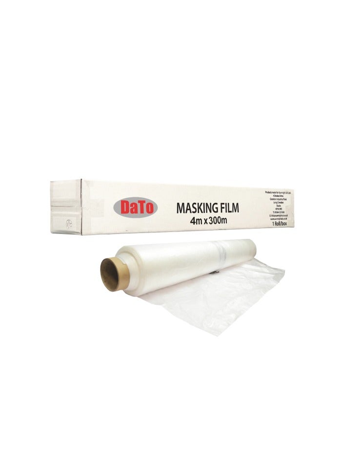 DATO Plastic Masking Film for Automotive Paint – 4m x 300m Roll, 8 Micron HDPE – Static Cling, Tear-Resistant Sheeting for Car Paint Protection, Overspray Capture, High Paint Adhesion - Image 3