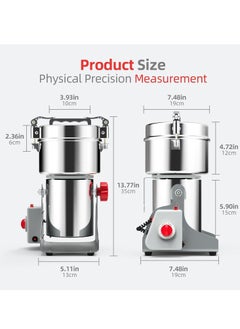 KIIUMI 800g 3000W Electric Grain Grinder,Electric Grain Coffee Grinder,High Speed Powder Grinder with Overload Protection and 5min Timer, Electric Grain Mill Grinder for Herb, Nut, Coffee  - Image 4