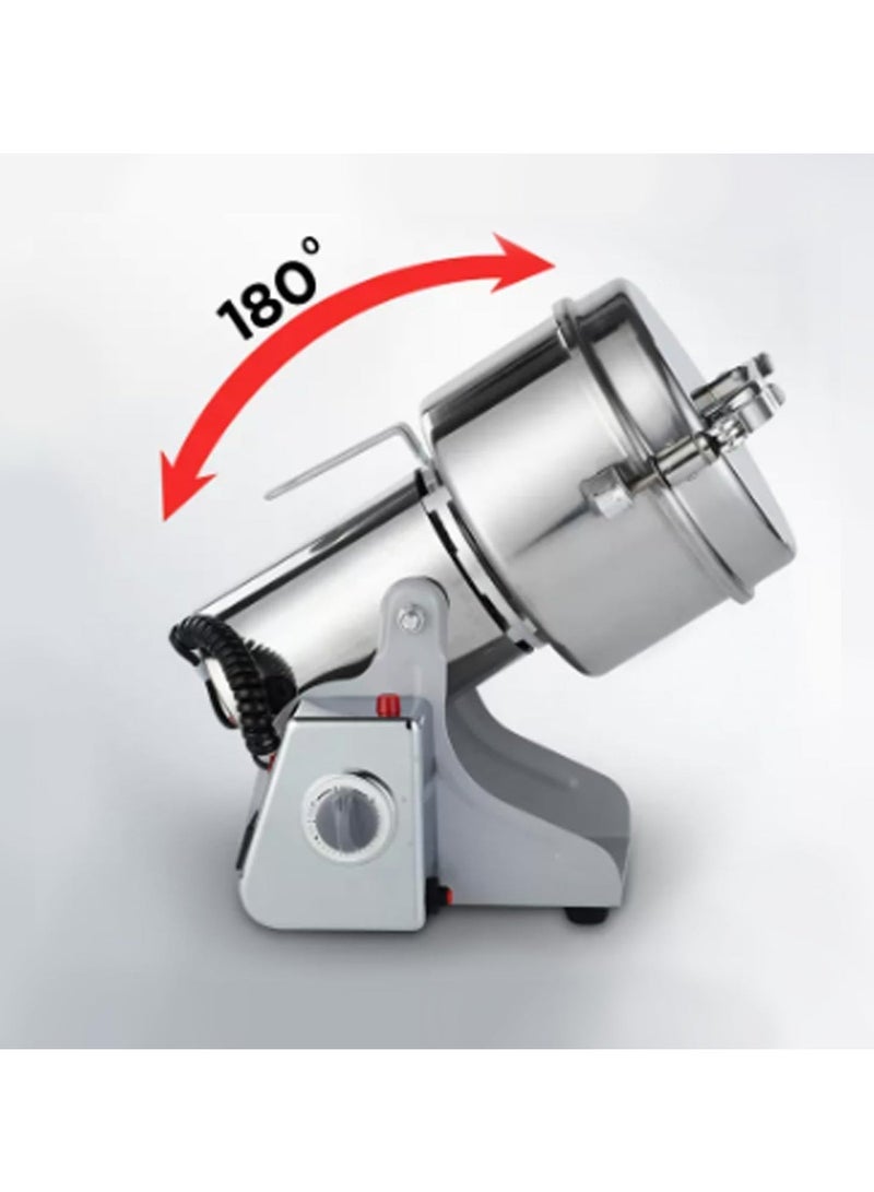 كيوومي مطحنة حبوب كهربائية، مطحنة حبوب وقهوة كهربائية بسعة 800 جرام، مطحنة مسحوق عالية السرعة 3000 واط مع حماية من التحميل الزائد ومؤقت 5 دقائق، مطحنة حبوب كهربائية للأعشاب، المكسرات، والقهوة - Image 5