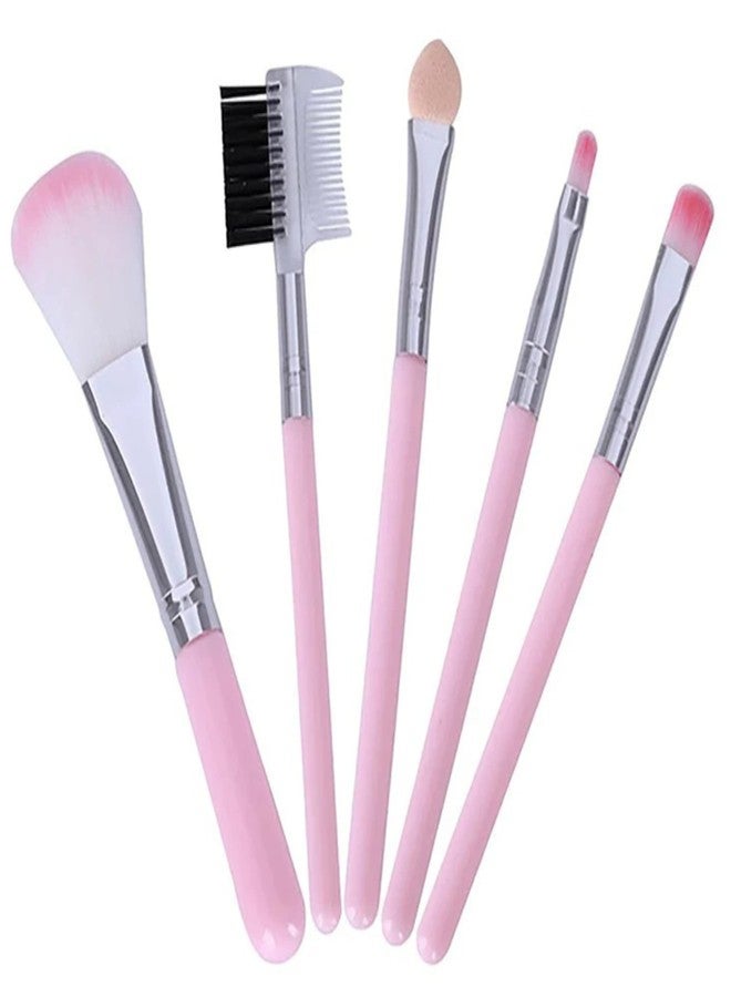 Shynora (2-Pack) Synthetic Bristles Mackup Brushes Set, Makeup Kit For Girls And Women For Daily Use (Pink, Set Of 5) - Image 1