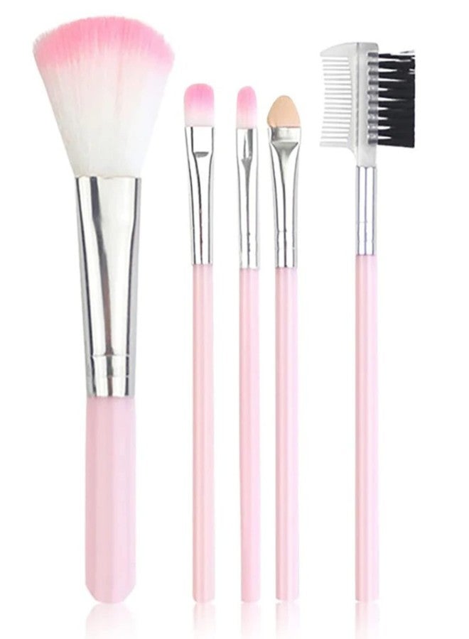 Shynora (2-Pack) Synthetic Bristles Mackup Brushes Set, Makeup Kit For Girls And Women For Daily Use (Pink, Set Of 5) - Image 2