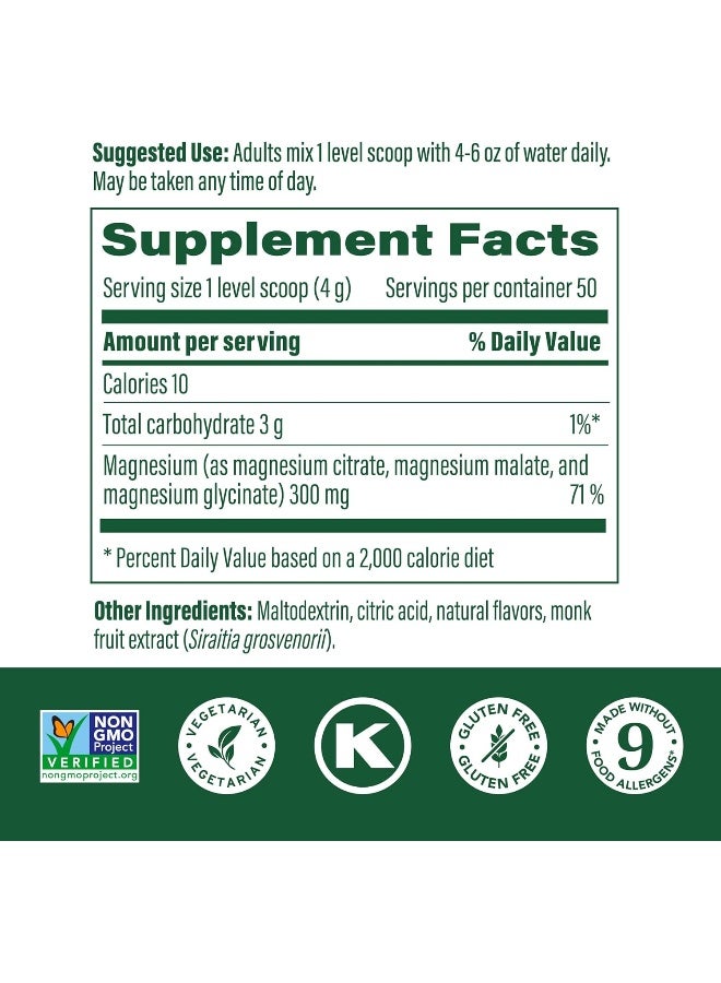 MegaFood Relax And Calm Magnesium Highly Absorbable Glycinate, Citrate And Malate Powder Raspberry Lemonade Flavor 200 Gram 50 Servings - Image 2