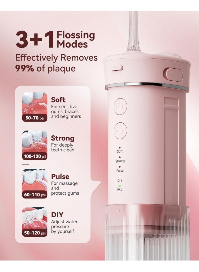 JTF Travel Water Flosser, Portable Water Flosser, Water Teeth Cleaner Pick, Mini Portable Oral Irrigator, Telescopic Water Tank With 5 Nozzles, Ipx7 Waterproof, Cordless Water Flosser For Teeth, Gums - Image 2