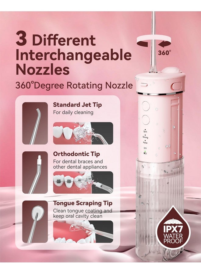 JTF Travel Water Flosser, Portable Water Flosser, Water Teeth Cleaner Pick, Mini Portable Oral Irrigator, Telescopic Water Tank With 5 Nozzles, Ipx7 Waterproof, Cordless Water Flosser For Teeth, Gums - Image 3