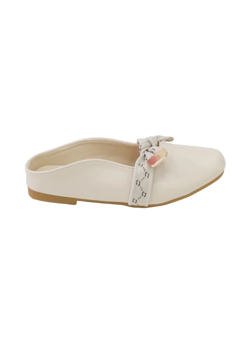 LAMARAPARIS NOVA GIRLS SLIDE WITH BOW BEIGE