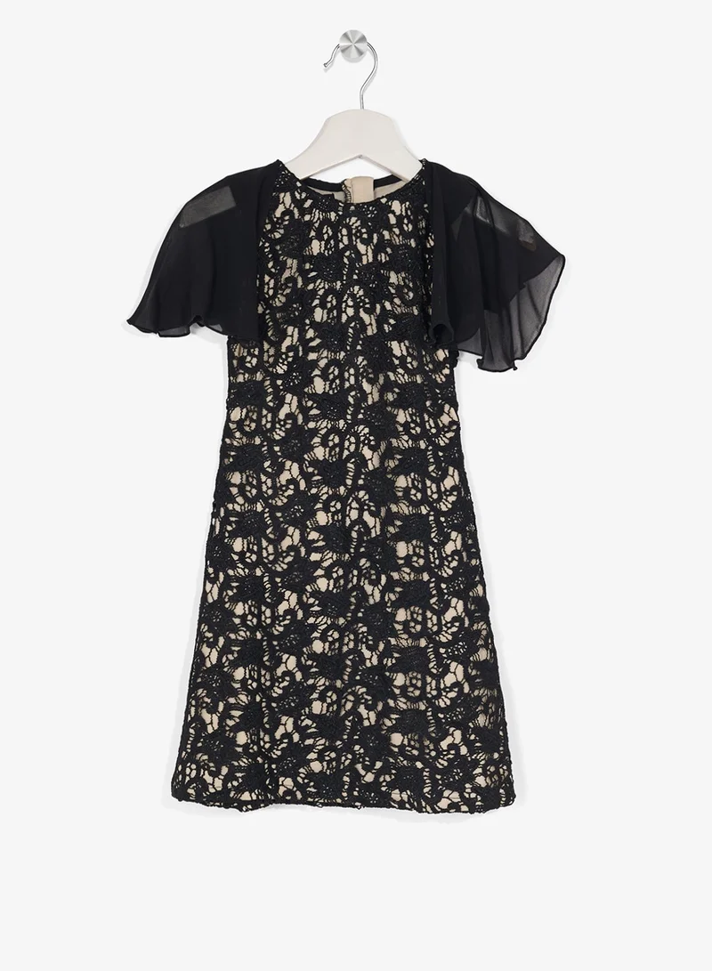 Little Golden Apple Little Lace Overlay Dress