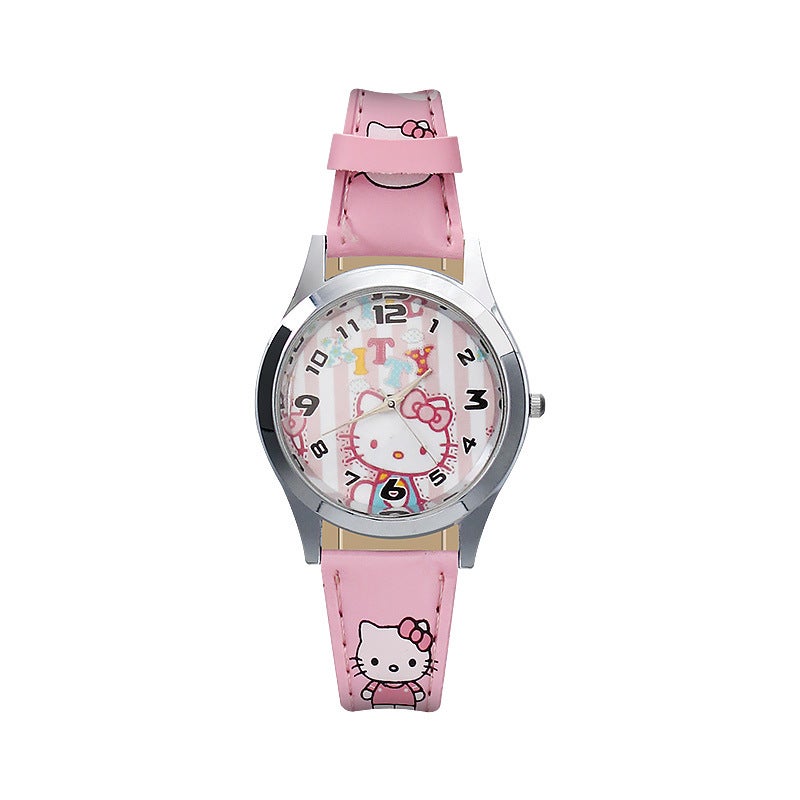 New Kids Cartoon Quartz Watch Strap Kt meow-opp bag 