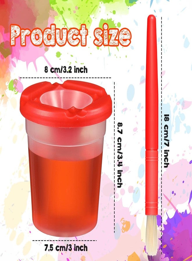 Marspark 40 Pieces Paint Cups with Lids for Kids Toddler No Spill Paint Cups with Brushes Acrylic Washable Spill Proof Painting Containers for Art Supplies Kids Early Learning Watercolor - Image 3