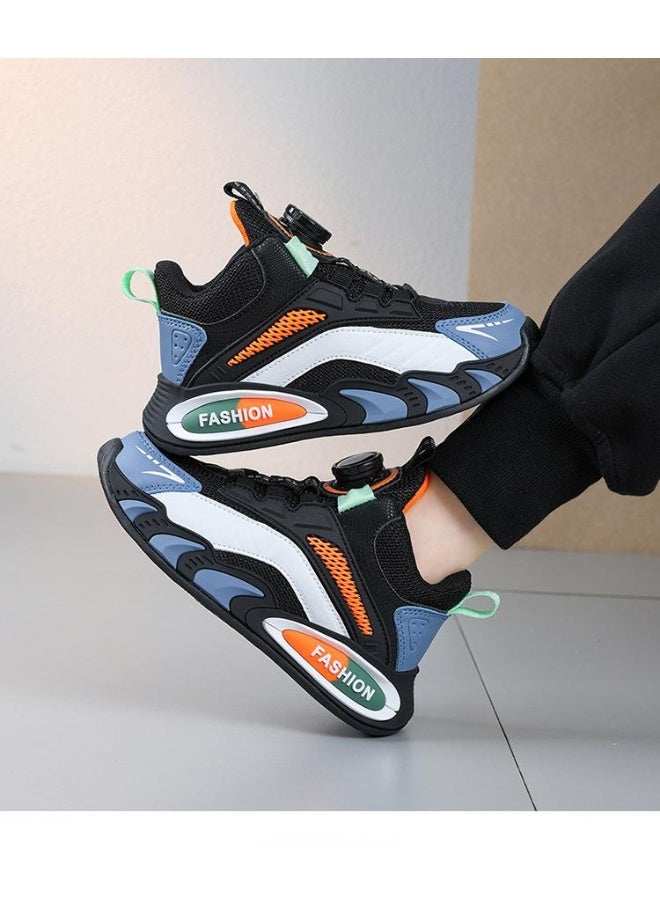 NIBEMINENT Spring Autumn Sport Shoes Boys Children's Rotating Buckle Shoes Summer Basketball Shoes Breathable - Image 2