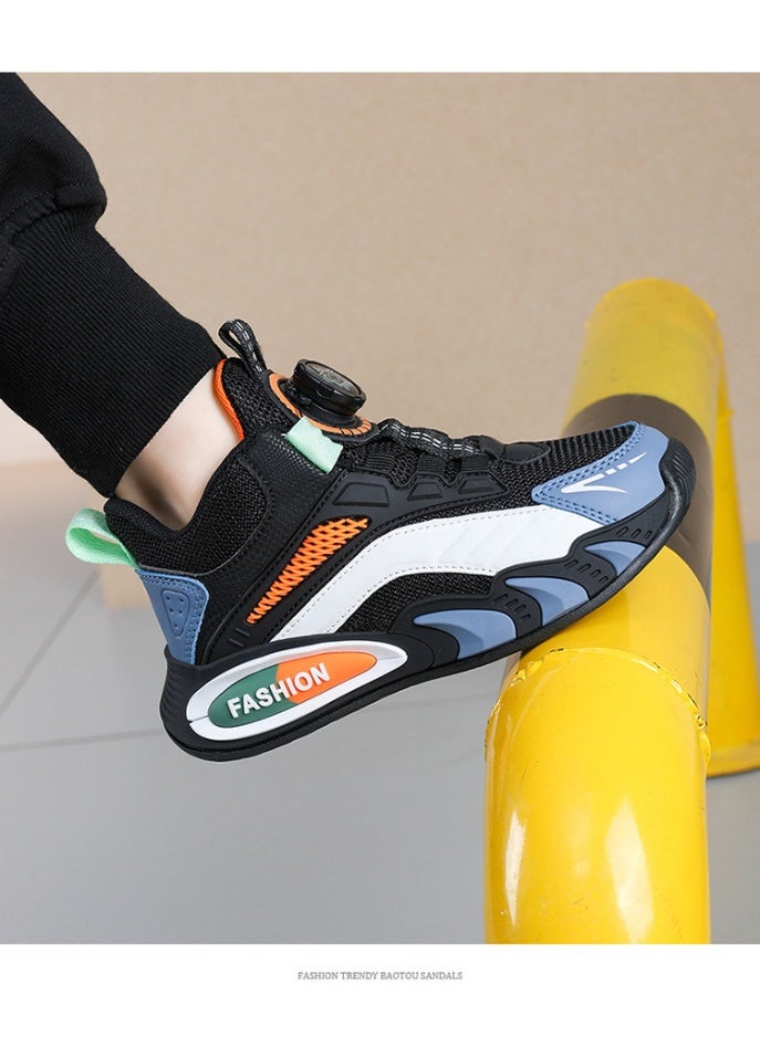 NIBEMINENT Spring Autumn Sport Shoes Boys Children's Rotating Buckle Shoes Summer Basketball Shoes Breathable - Image 3