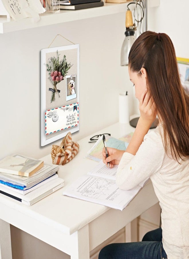 TORASO لوحة إعلانات من الكتان، لوحة من الفلين للجدران، لوحات إعلانات صغيرة مقاس 10.2 بوصة × 14.2 بوصة، لوحة دبابيس للديكور المنزلي والمطبخ والمكتب، لوحة إعلانات من القماش (WH-2636) - Image 5