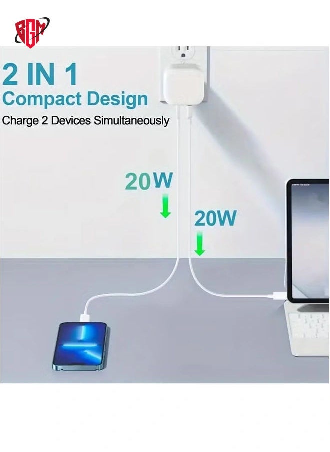 20W USB-C Fast Charger | USB-C Plug for iPhone 15/14/13/12/11 Pro Max/Plus/X/XS/XR/8/SE 2020, iPad Pro/Air/Mini, AirPods Pro, Samsung Galaxy