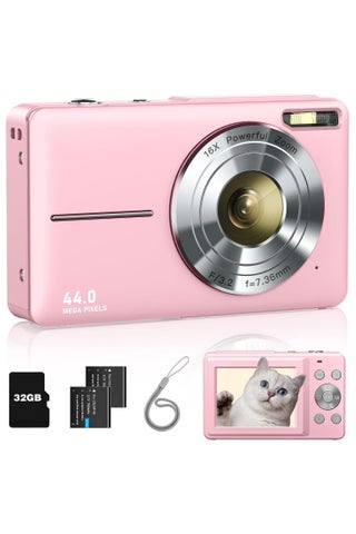 Digital Camera,FHD 1080P Kids Camera 44MP Point and Shoot Digital Cameras with 32GB Card,16X Zoom,Anti-Shake,Date Stamp,Compact Small Cameras Photography for Kids Student Teen Girl Boy(Pink) - pzsku/Z2952B523007710C1C33AZ/45/1754999127/0e602de5-b01f-4b9e-88c5-332d634e165a