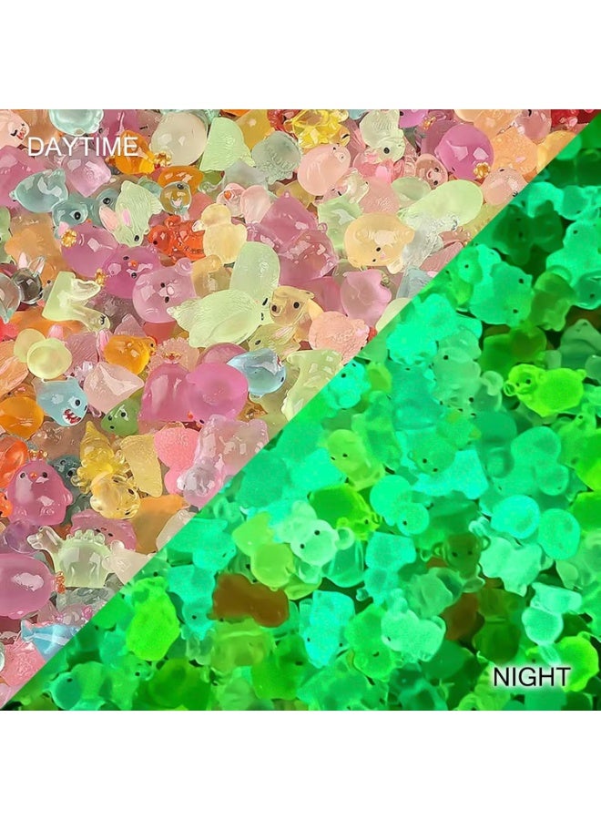 KOWVOWZ Mini Resin Animals, 120 Pcs Miniature Colourful Animal, Tiny Animals Glow in The Dark for Holiday Party Decor, Micro Fairy Garden Landscape Accessories - Image 4