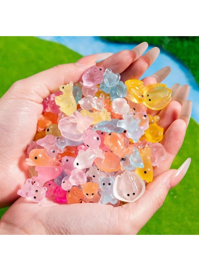 KOWVOWZ Mini Resin Animals, 120 Pcs Miniature Colourful Animal, Tiny Animals Glow in The Dark for Holiday Party Decor, Micro Fairy Garden Landscape Accessories - Image 5