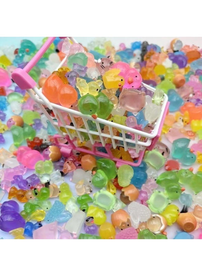 KOWVOWZ Mini Resin Animals, 120 Pcs Miniature Colourful Animal, Tiny Animals Glow in The Dark for Holiday Party Decor, Micro Fairy Garden Landscape Accessories - Image 3