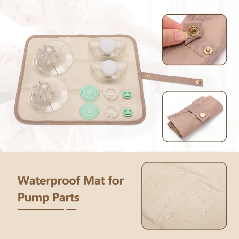 LUXJA حقيبة مضخة الثدي القابلة للارتداء من لوكجا (مع حصيرة مقاومة للماء) متوافقة مع مضخة الثدي مومكوزي وإلفي، حقيبة لحمل مضخة الثدي القابلة للارتداء وقطع إضافية (براءة اختراع قيد الانتظار)، رمادي - Image 3