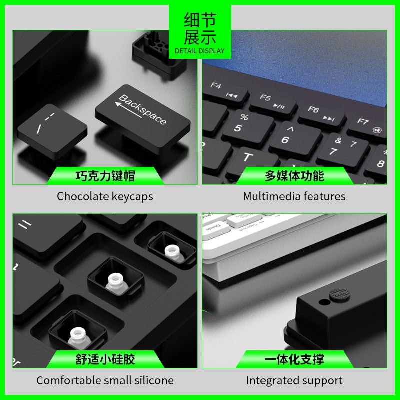 Limagnesium K12Usb Wired Computer Keyboard Desktop Home Business Notebook Usb Keyboard Chocolate Black And White - Image 5