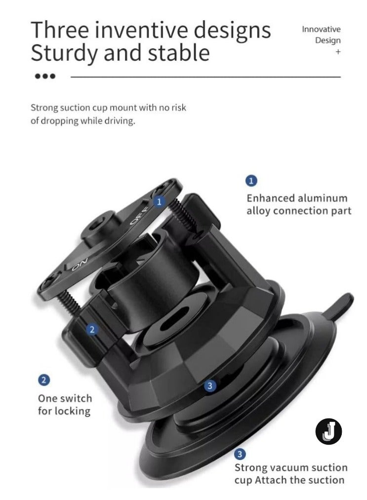 JAJEEK "Universal 360° Rotating Phone Holder with Strong Suction Cup for Car Dashboard & Windshield" - Image 3