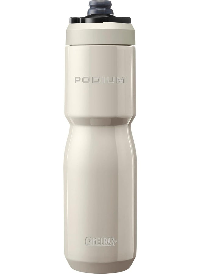 CAMELBAK زجاجة ماء دراجة كاملباك بوديوم ستيل المعزولة من الفولاذ المقاوم للصدأ - لركوب الدراجات، اللياقة البدنية والرياضة - تناسب معظم حوامل الدراجات، 22 أونصة - حجر - Image 1