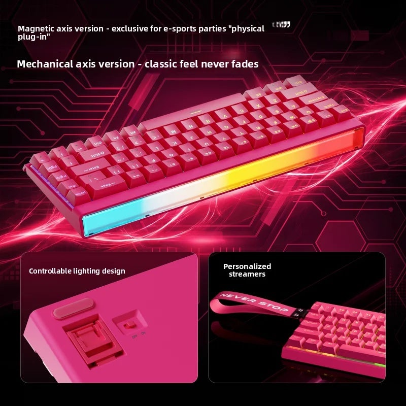 Eweadn DK68 Wireless Mechanical Keyboard, Tri-Mode Bluetooth, Magnetic Switch, RGB Backlit, Driver Support, for Gaming Office - Image 3