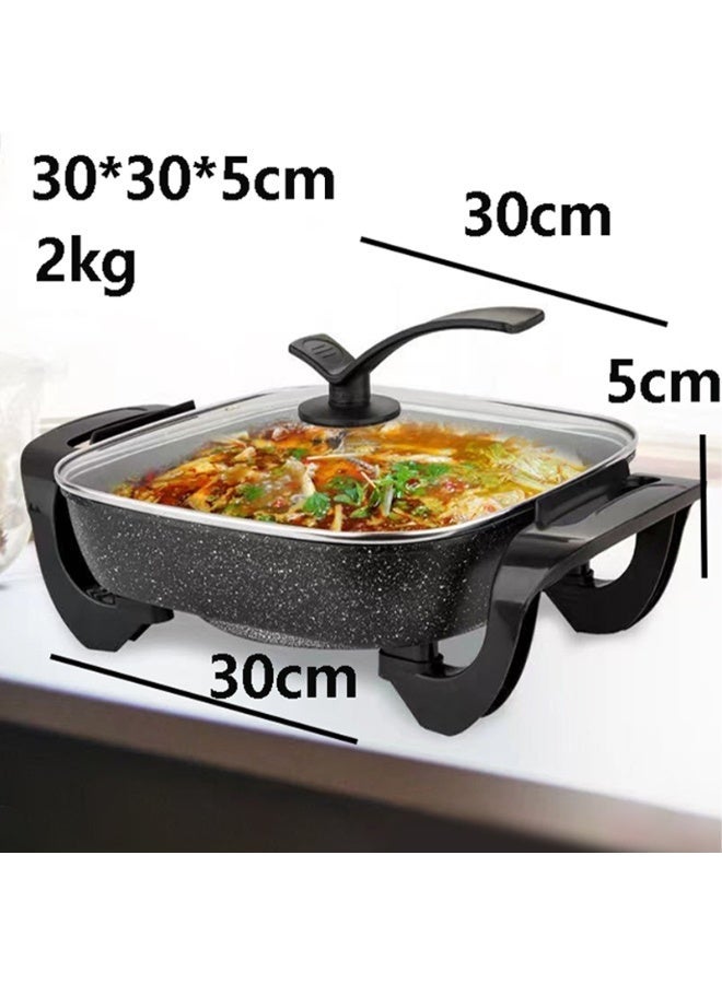 Smokeless Indoor Electric Wok Extra Nonstick Table Top Cook Non-Stick Indoor Adjustable Temperature Control - Image 2