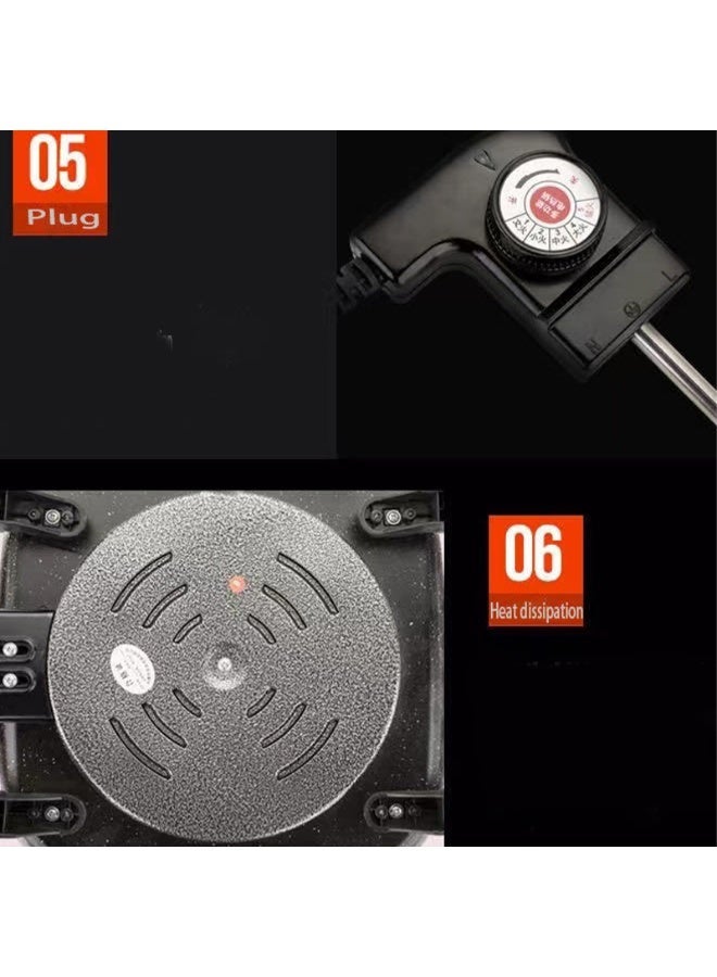 Smokeless Indoor Electric Wok Extra Nonstick Table Top Cook Non-Stick Indoor Adjustable Temperature Control - Image 5