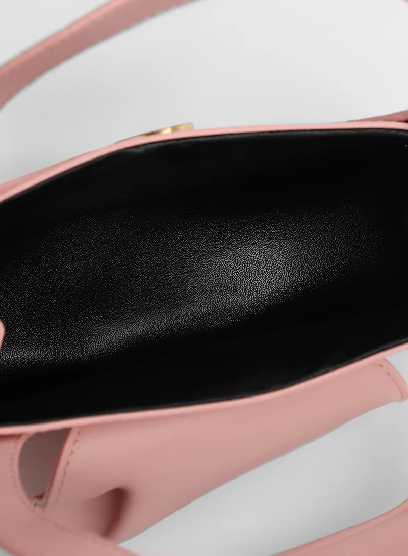 Haute Sauce Colour block Magnet Lock Regular Vegan Leather Hand Bag For Women