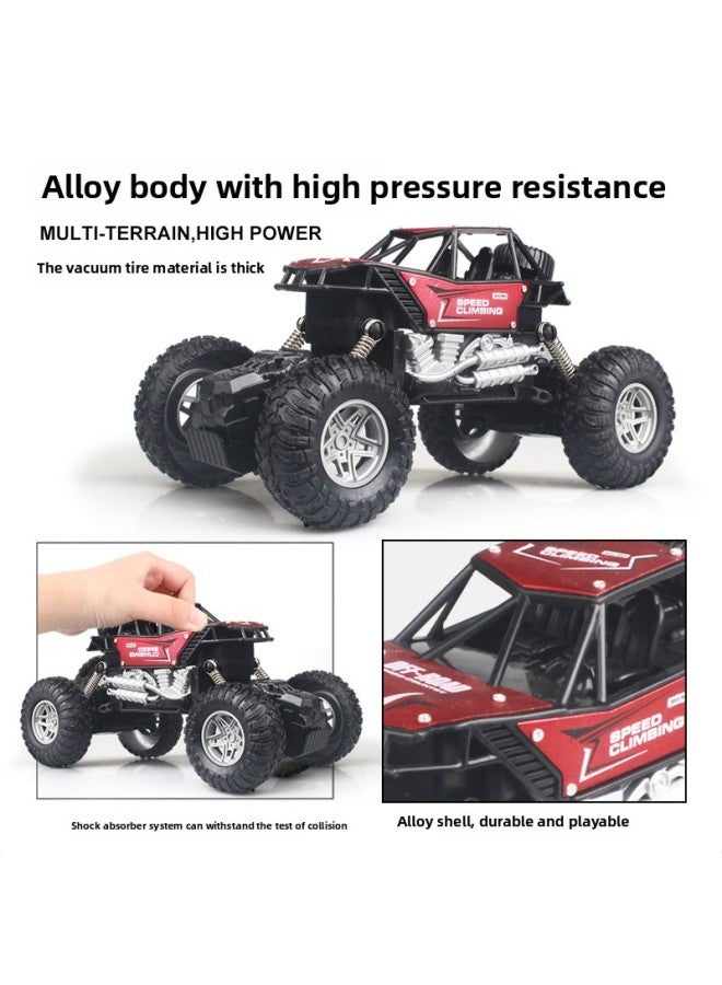 Children's Remote Control Off-road Vehicle Climbing Car Alloy Bigfoot Boy Toy Car Model Four-way Wireless Charging-Color:Blue (alloy) Climbing Car (handlebar Remote Control)  - Image 5