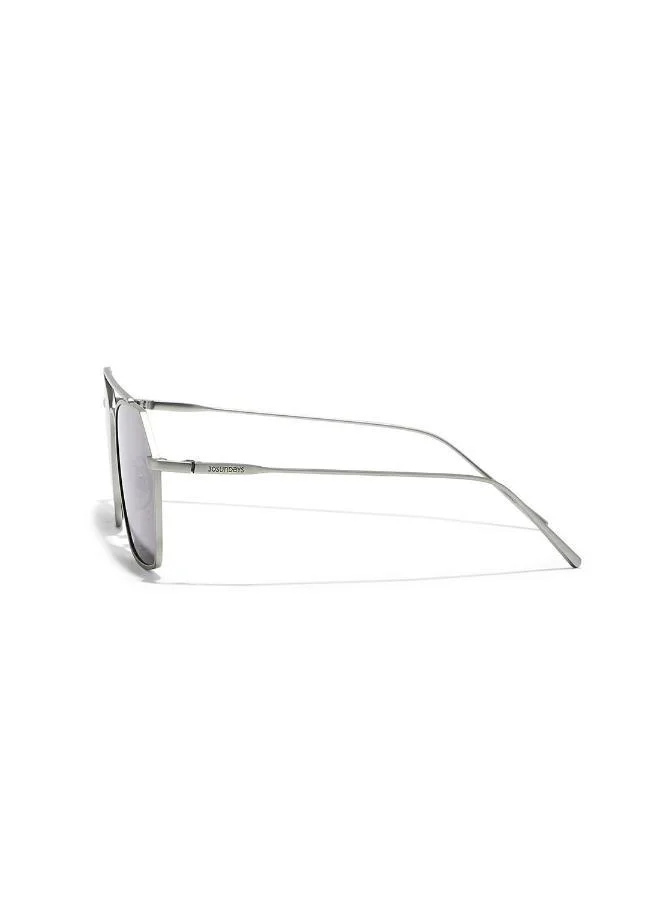 30Sundays Figaro,Men Sunglasses, Aviator Sunglasses, UV Protection: UV400 (Silver,Grey)
