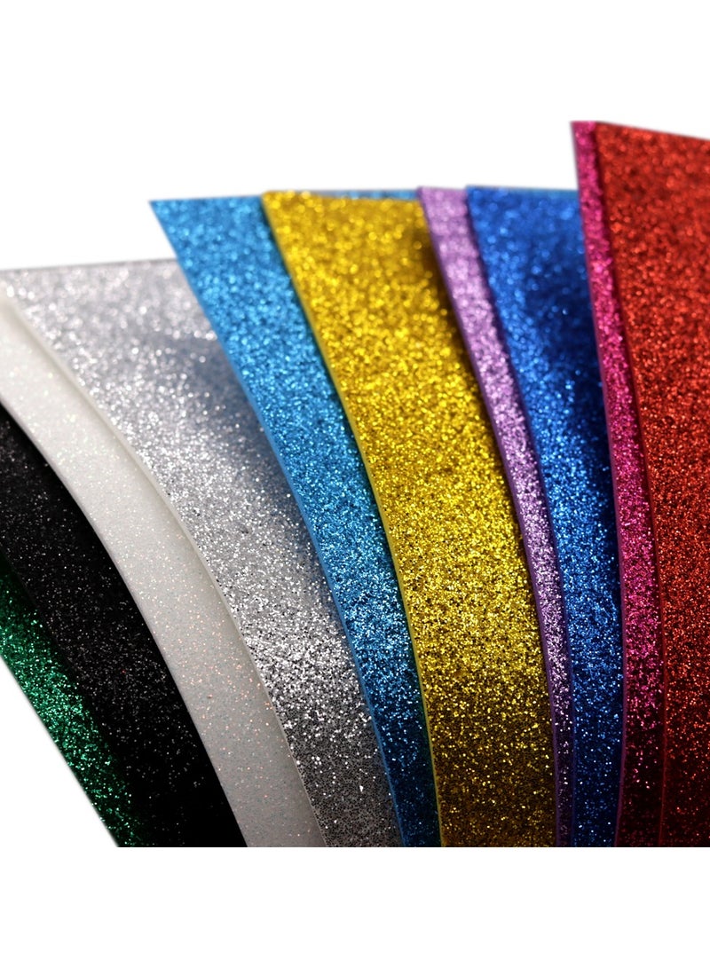 firstnock Glitter Foam Sheet A4 10Sheets Self Adhesive Sticker Multi Color Shiny Sticker Paper for DIY Craft - Image 1