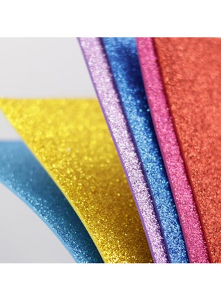 Glitter Foam Sheet A4 10Sheets Self Adhesive Sticker Multi Color Shiny Sticker Paper for DIY Craft - view 3