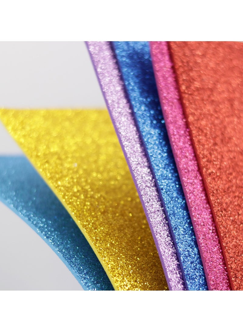 firstnock Glitter Foam Sheet A4 10Sheets Self Adhesive Sticker Multi Color Shiny Sticker Paper for DIY Craft - Image 3