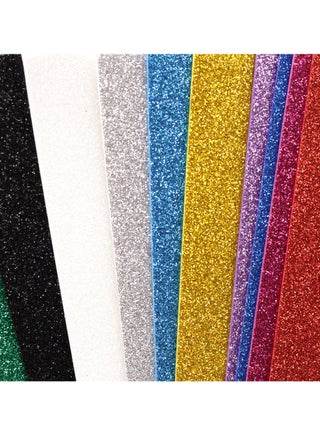 Glitter Foam Sheet A4 10Sheets Self Adhesive Sticker Multi Color Shiny Sticker Paper for DIY Craft - view 2