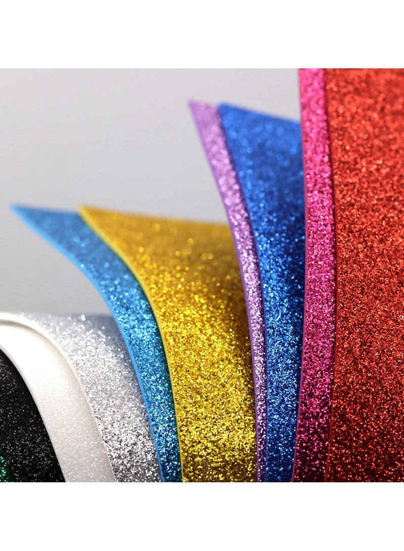 firstnock Glitter Foam Sheet A4 10Sheets Self Adhesive Sticker Multi Color Shiny Sticker Paper for DIY Craft - Image 4