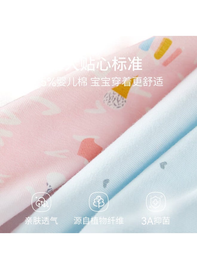 Red Bean Hongdou Children'S Underwear, Girls' Cotton-Acetate Antibacterial Boyshorts, Baby Girls' Comfortable Shorts, Boxer Briefs K4002 130 - Image 3