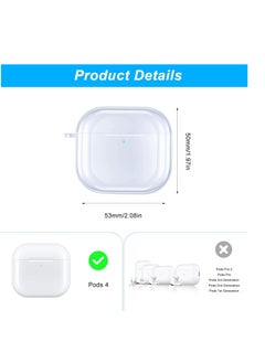 Generic Clear Case for AirPods 4th NC Generation Case, Compatible with AirPods 4 NC Gen (2024), Drop Protection Cover with Lanyard, Reduced Yellowing, Wireless Charging, Shock Resistant, Full Protection  - Image 2