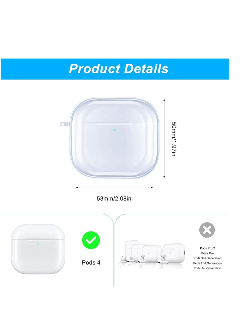 Clear Case for AirPods 4th NC Generation Case, Compatible with AirPods 4 NC Gen (2024), Drop Protection Cover with Lanyard, Reduced Yellowing, Wireless Charging, Shock Resistant, Full Protection - Image 2